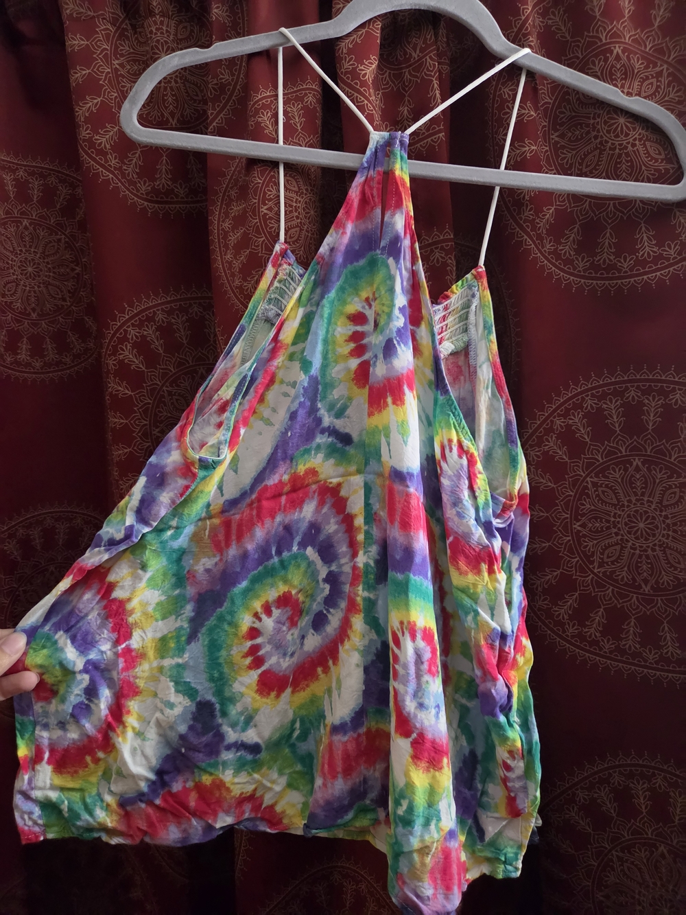 No Boundaries Tie-Dye Spaghetti Strap Tank in Rainbow Colors - Picture 2 of 3